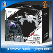 F807W Rc helicóptero 2.4 G 6 eje de transmisión en tiempo real cámara de drone con lcd pantalla rc helicóptero con giro